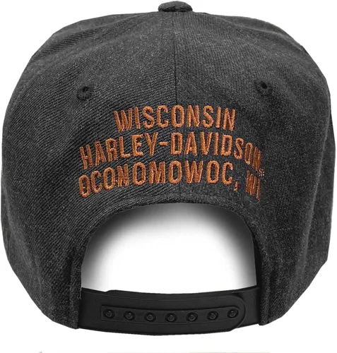 Vista 2 de Harley-Davidson - Gorra de béisbol para hombre con parche Snapback, color gris