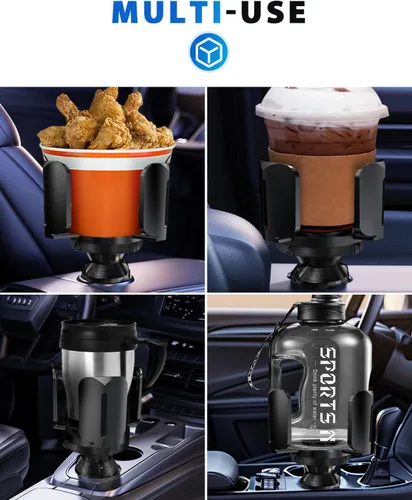 Vista 4 de IPOW Paquete de 2 expansores de portavasos para automóvil con soporte ajustable y base, compatible con Yeti Ramblers, Hydro Flasks, la mayoría