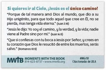 Vista 2 de Jesús es el único camino (Mini Gospel Tract Card - Paquete de 100 - Español)
