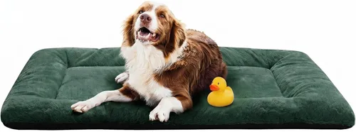 Vista 15 de Alfombrilla de cama para jaula de perro para perros extra pequeños. Cama de jaula de perro ultra suave. Alfombrilla de perrera lavable y Rosa