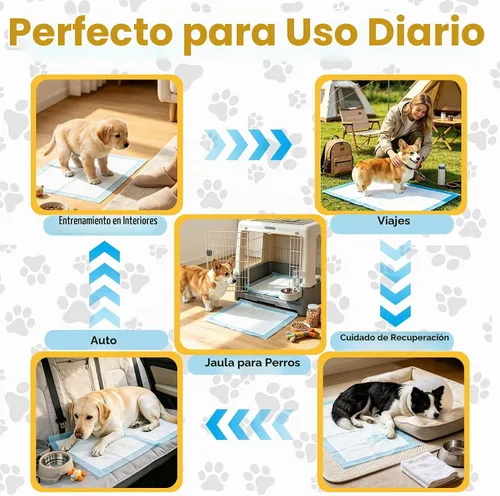 Vista 9 de 100 Count Dog Pee Pads 34" x 28", Super Absorbent Leak-Proof Training Pads