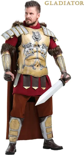 Vista 2 de Disfraz de armadura de gladiador romano para hombre