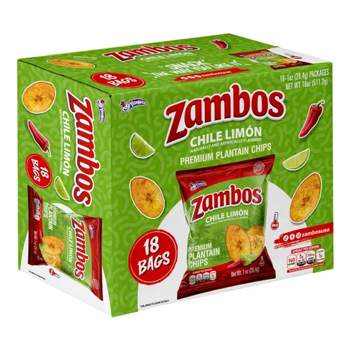 Vista 24 de Zambos Chile Limón Plátano Chips, 2.47 oz – Aperitivo crujiente, sin gluten – Sabor a lima chile audaz – (paquete de 8)