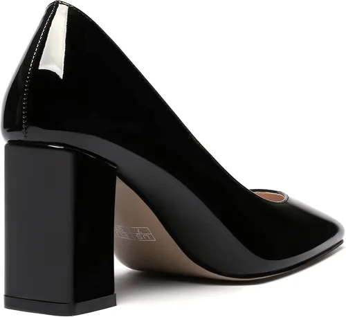 Vista 5 de WAYDERNS Zapatos de tacón alto con puntera cuadrada sólida para mujer, de 3 pulgadas