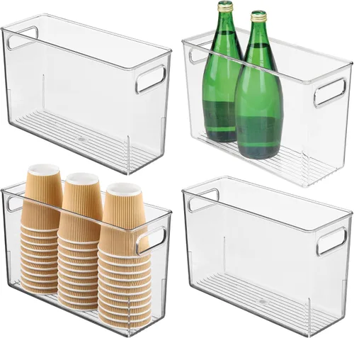 Vista 11 de iDesign - Contenedor de almacenamiento de plástico transparente y delgado para baño, organizador alto y estrecho para lociones, cremas y artículos