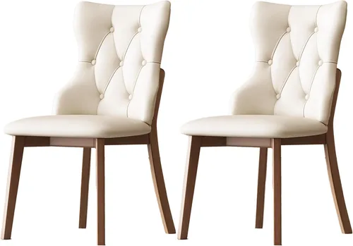 Vista 10 de Upholstered Dining Chairs with Backrest,Kitchen Chairs Leather,Living Room Chair with Wood Legs for Home, Restaurant, Hotel, Conference Room Grey