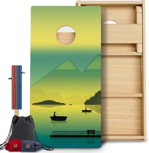 Vista 12 de CornholeGamesUSA Pro - Juego de tablas de Cornhole Fabricado en Estados Unidos Abedul báltico 3/4 Sin rebote Patas triples gruesas Dos 132