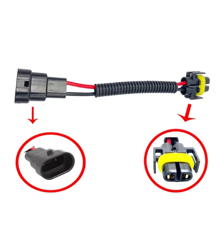 Vista 2 de 4 piezas 9006 9005 a H11 H8 Arnés de Cableado de Adaptación Enchufe de Extensión Cable de Conversión Adaptador de Conector de Cable Faros Luces