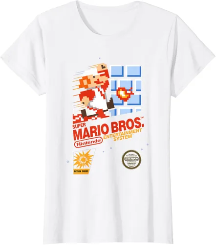 Vista 15 de Super Mario Dashin - Camiseta gráfica de acción, ajuste clásico, cuello redondo, color negro