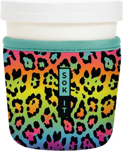 Vista 119 de Sok It IceCreamSok - Funda de neopreno aislada (flores abstractas, pintas de helado cónicas)