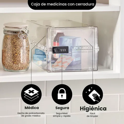 Vista 8 de Lockabox One™ Caja de Seguridad Premium Caja de Seguridad con Cerradura de Combinación Mediana para Alimentos, Medicamentos y Seguridad