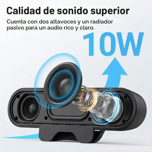 Vista 4 de INGA Altavoces de computadora para PC de escritorio, barra de altavoz de monitor USB con clip, altavoces de escritorio con cable con sonido estéreo