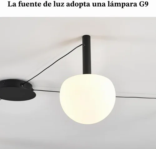 Vista 5 de Lámpara de Techo Semiempotrada de Cristal Negro de 3 Luces Adecuada para Salas de Estar, Dormitorios, Pasillos, Comedores, Comedores, Lámpara