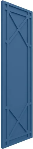 Vista 2 de Persianas de montaje fijo True Fit de PVC de 12 pulgadas de ancho x 25 pulgadas de alto, color azul (Por par, accesorios no incluidos)