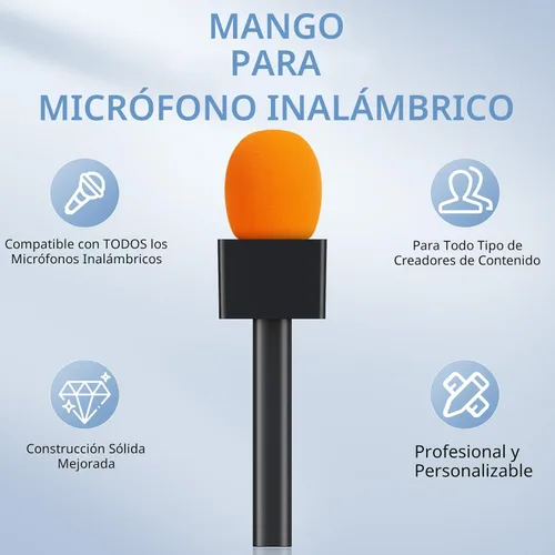 Vista 3 de TONOR Adaptador de mano para micrófono de entrevista, mango de micrófono inalámbrico para Lavalier, compatible con Rode, DJI y All Lav Mic, soporte