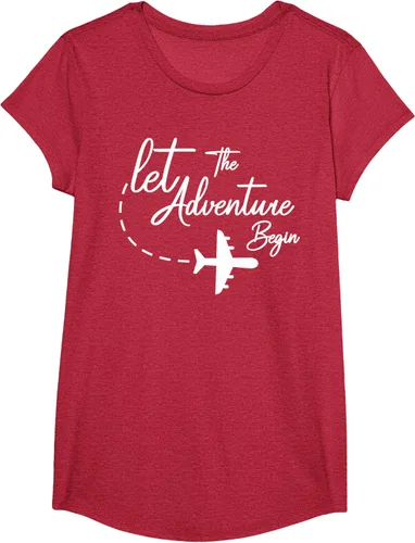 Vista 46 de Let The Adventure Begin - Camiseta inspiradora en modo de viaje en avión, Negro, S