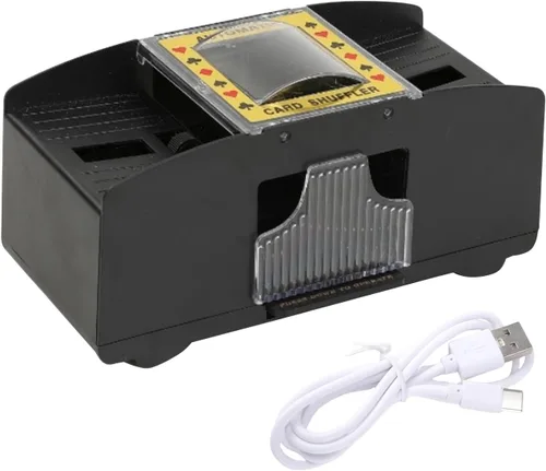 Vista 5 de Barajador automático de tarjetas portátil de poco ruido profesional eléctrico barajador de póquer