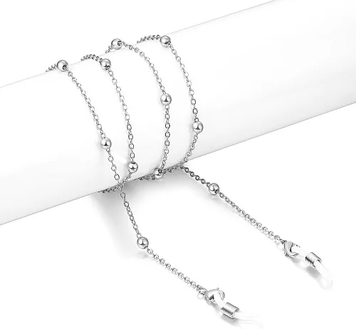 Vista 3 de LANG XUAN Cadenas de lentes de perlas para lentes de lectura, correa y cordones - Retenedor de gafas para mujer