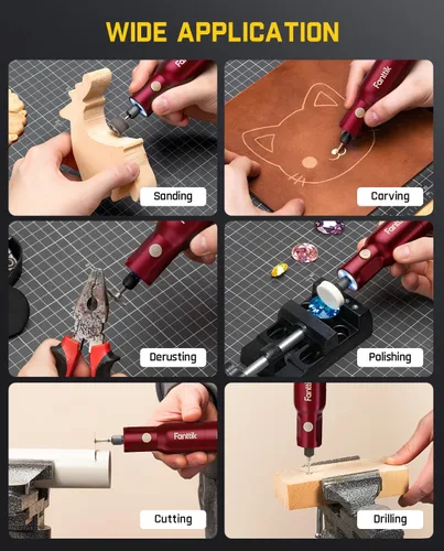 Vista 7 de Fanttik F2 PRO Cordless Rotary Tool Kit with Strong Magnetic Motor 5 Speed Rojo