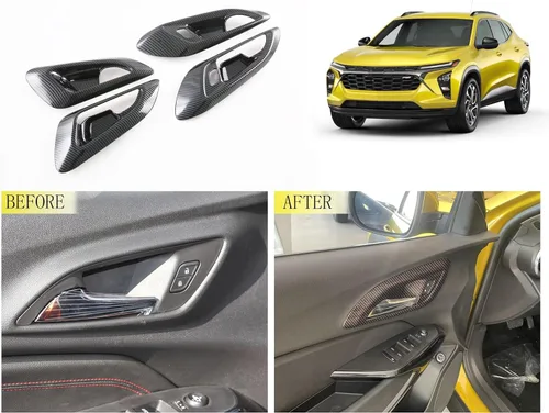 Vista 2 de Accesorios para el interior del automóvil compatibles con Chevrolet TRAX 2023 2024, manija de puerta, cubierta de panel de cuenco, bordes de marco