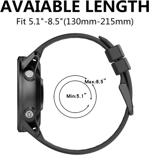 Vista 5 de Correa de silicona suave compatible con Garmin Forerunner 955/Forerunner 945/Forerunner 935/Instanct 2/Instanct/Descent G1/Fenix 6/Fenix 6 Pro/Fenix