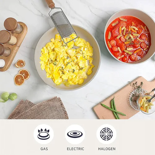 Vista 2 de [Usado] Neoflam Midas cerámica antiadherente utensilios de cocina set con mango extraíble, Midas Plus 9pc, Verde esmeralda