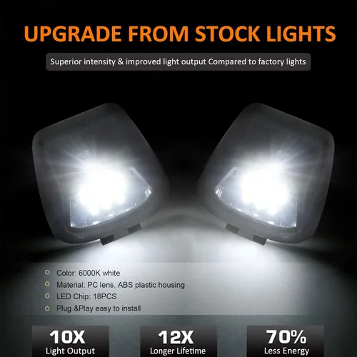 Vista 3 de Bestview - Lente LED para luz de matrícula, luces de etiqueta, lámpara trasera con enchufe y arnés de cables de repuesto para Nissan Frontier