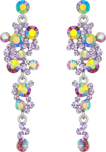 Vista 15 de Flyonce Aretes largos colgantes de cristal para mujer, bohemios, florales, para boda