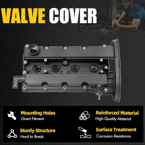 Vista 5 de Cubierta de válvula de motor compatible con Chevy Aveo Optra 2005 Pontiac Wave 1.6L Reemplazo 96473698 96473 964-73-698