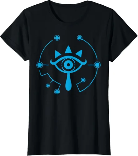 Vista 40 de Zelda Breath of The Wild Sheikah Eye Logo Camiseta Negro