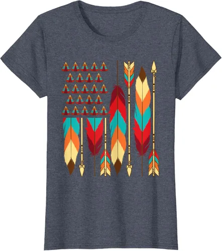 Vista 61 de Native American Bandera - Camiseta de veteranos indígenas del Mes del Orgullo, Negro, S