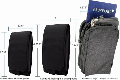 Vista 2 de Phone Holster with Clip - Hook Loop Nylon Cellphone Holster Compact Pouch, Backpack Shoulder Strap Accessory - Multifunctional StrapPack Pouches for