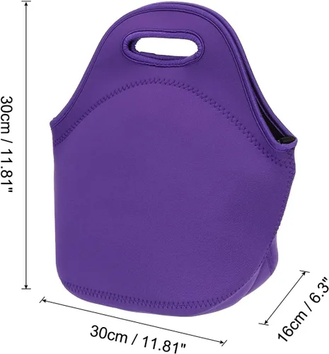 Vista 2 de PATIKIL Bolsa de almuerzo aislada, bolsa de neopreno térmica portátil para almuerzo con correa para el hombro, para el trabajo, oficina, picnic al