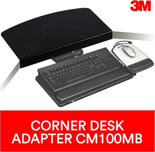 Vista 7 de 3 M Knob Ajuste bandeja de teclado, estándar plataforma, Negro