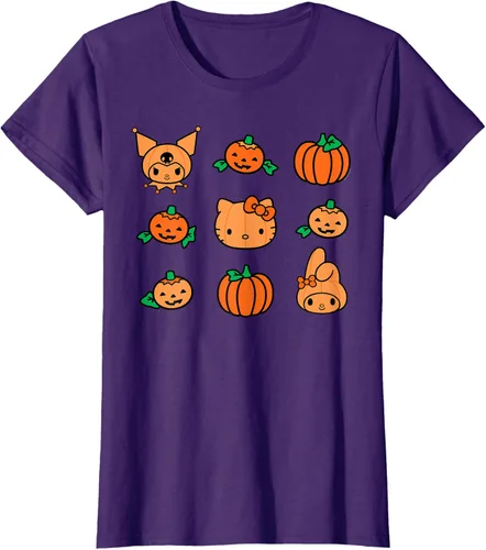 Vista 8 de Camiseta de Halloween Hello Kitty My Melody Kuromi Pumpkins