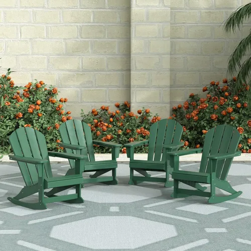 Vista 34 de WestinTrends Silla mecedora Malibu de poliéster para exterior/patio Adirondack, Negra