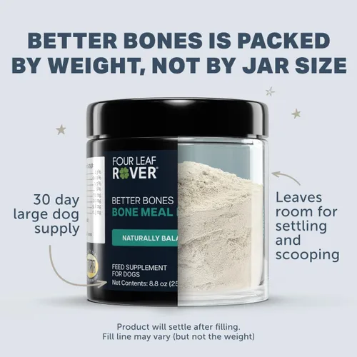Vista 7 de Four Leaf Rover Better Bones Harina de Hueso para Perros - Suplemento de Calcio para Perros para Articulaciones, Dientes y Huesos Saludables