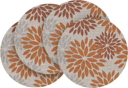 Vista 22 de Artoid Mode - Juego de 4 manteles individuales de vinilo con diseño floral, resistentes al calor, lavables, antideslizantes, de PVC, para decoración