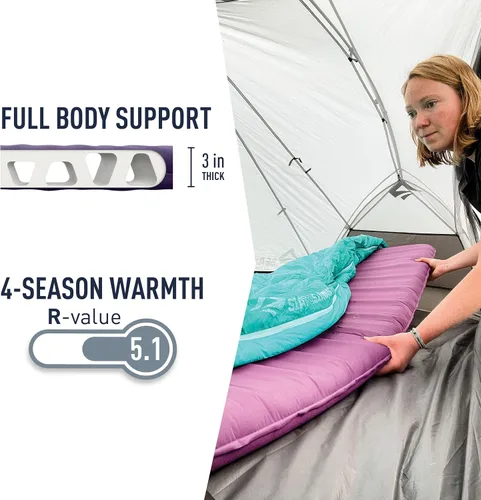 Vista 5 de Sea to Summit Comfort Plus - Colchoneta de dormir de espuma autoinflable para campamento, para mujer regular (67 x 21 x 3 pulgadas)