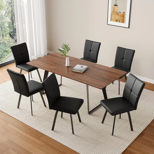 Vista 11 de HIPIHOM Juego de 2 sillas de comedor, sillas de cocina tapizadas Negro