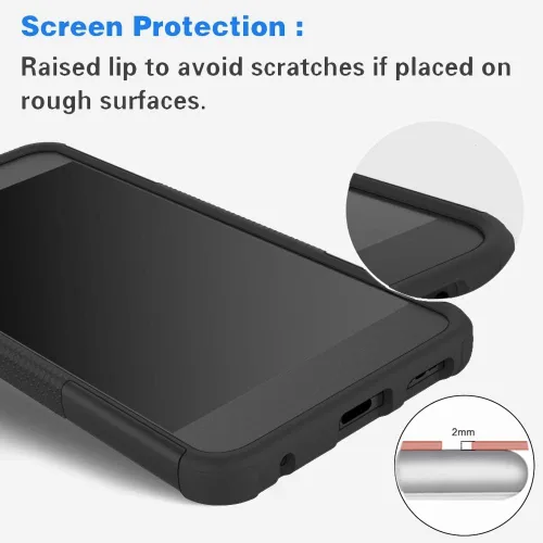 Vista 5 de Asuwish Funda de teléfono para Samsung Galaxy A10e con protector de pantalla de vidrio templado y soporte delgado, híbrida, resistente, funda