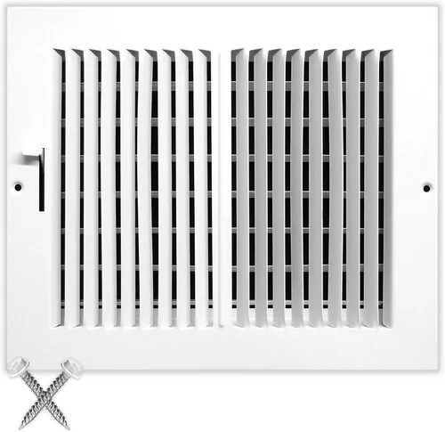 Vista 10 de HVAC Premium Rejilla de Suministro de Aire de 1 Vía de 10'' X 6'' - Tapa de Ventilación y Difusor - Cara Plana Estampada - Blanco