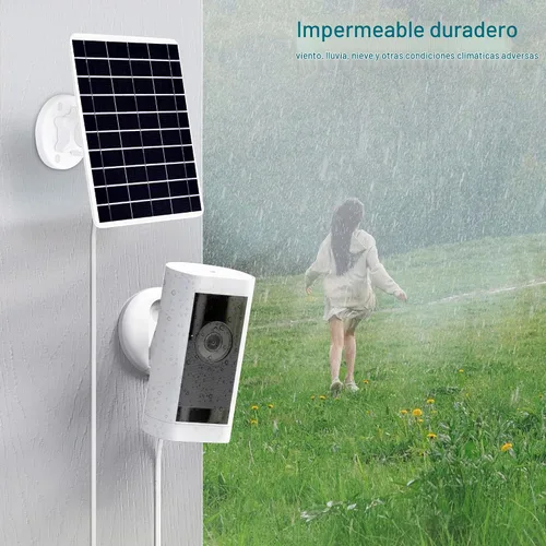 Vista 7 de Panel solar de 8 W integrado con batería SANYO de 13200 mAh para cámara de seguridad al aire libre, panel de cargador de enchufe 3 en 1 para cámara