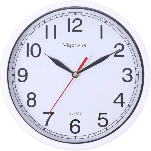 Vista 10 de Reloj de pared blanco de 8 pulgadas, silencioso, con temperatura Decorativo para cocina/sala de estar/dormitorio/oficina/escuela/aula