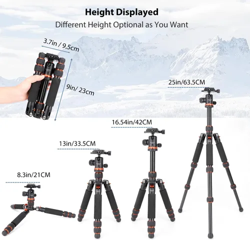 Vista 2 de Koolehaoda - Mini trípode de mesa con cabeza de bola de 360°, aluminio portátil Compact Lightweight Desktop Camera Tripod Stand with Quick Release