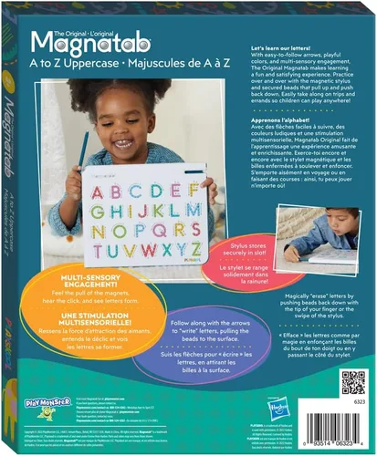 Vista 3 de Playskool Magnatab — Letras mayúsculas de la A a la Z — Tablero magnético de trazado de letras para niños pequeños y dibujo sensorial