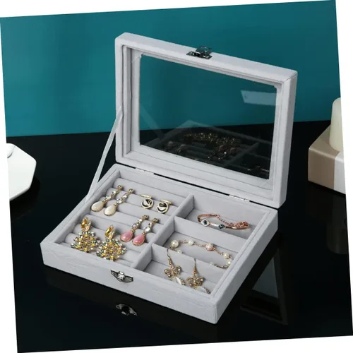 Vista 9 de Box For Women Earrings Display Holder Jewelry Storage Organizer Travel Jewelry Case Ring Storage Case Travel Jewelry Organizer Necklace Organizer