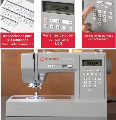 Vista 5 de SINGER Máquina de coser computarizada resistente 6700C con kit de accesorios Motor fuerte con potencia de perforación mejorada, 411 aplicaciones
