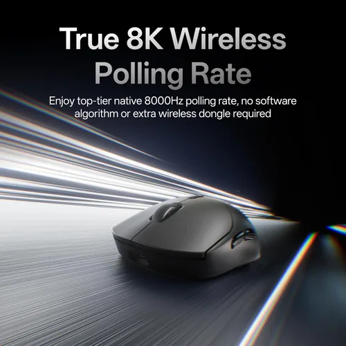 Vista 2 de Rapoo Ratón inalámbrico para juegos VT2, tasa de sondeo inalámbrico real de 8K, peso ligero de 1.87 oz, batería de hasta 750 horas, MCU nórdico