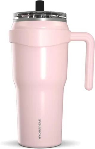 Vista 15 de Hydrapeak Roadster - Botella de agua de acero inoxidable de 40 onzas con aislamiento al vacío de doble pared con asa y tapa con popote 2 en 1